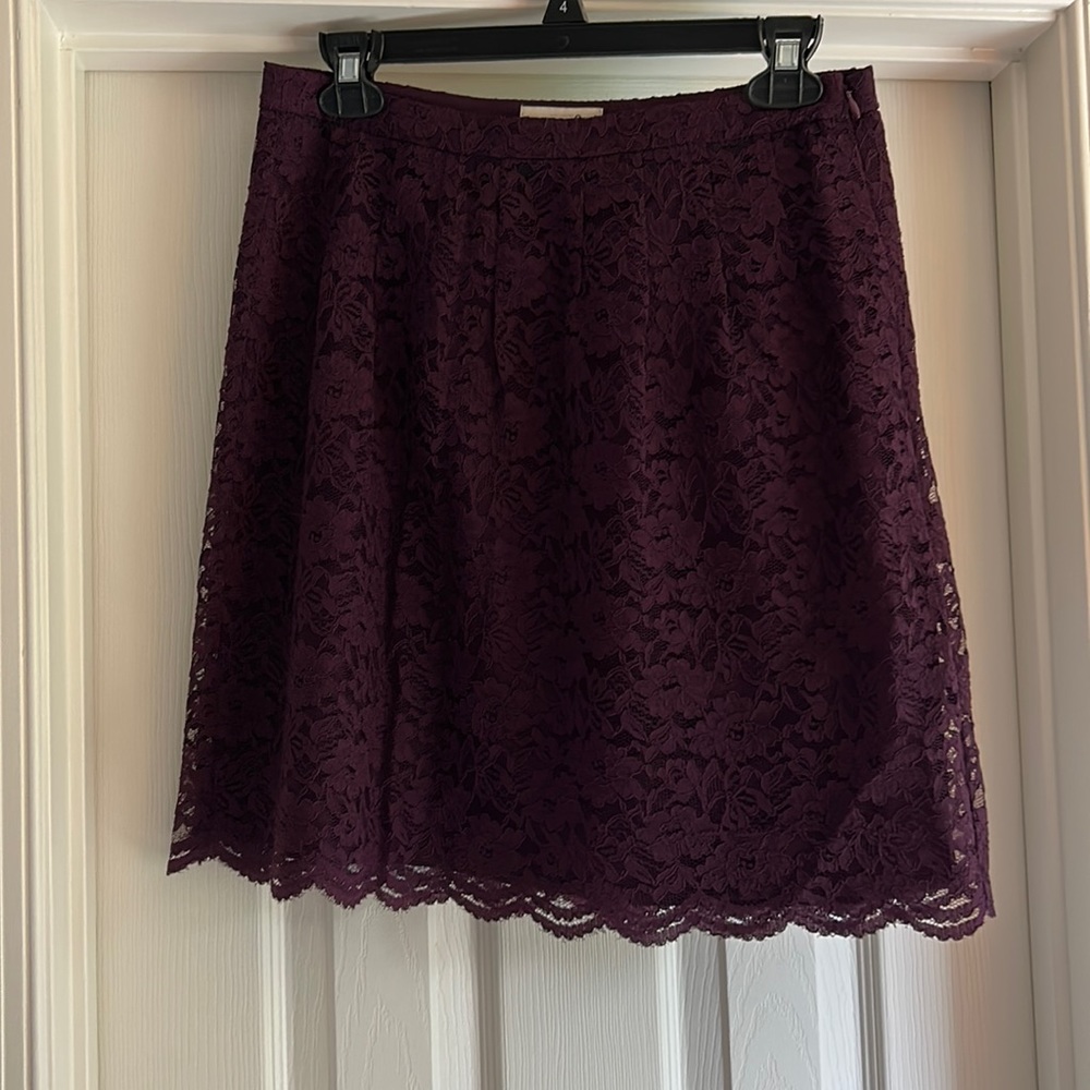 Loft Maroon lace skirt